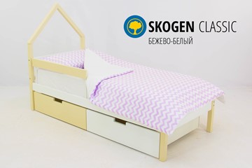 Кровать-домик детская мини Skogen бежево-белый в Йошкар-Оле