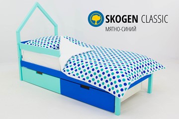 Детская кровать-домик мини Skogen мятно-синий в Йошкар-Оле