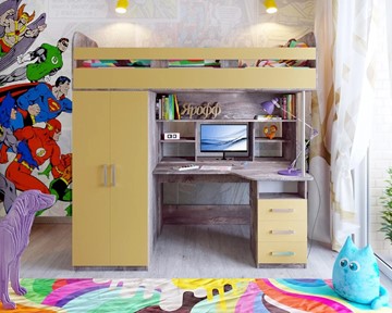Детская кровать-шкаф Аракс, каркас Бетон, фасад Зира в Йошкар-Оле