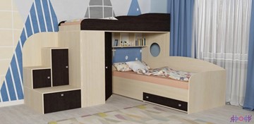 Детская кровать-шкаф Кадет-2, корпус Дуб, фасад Венге в Йошкар-Оле
