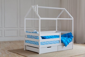 Детская кровать для девочки Домик с ящиками, цвет белый в Йошкар-Оле