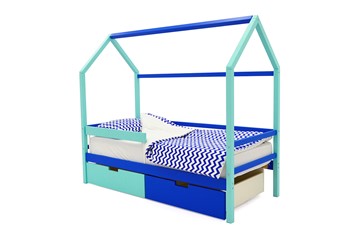 Детская кровать-домик Svogen синий-мятный в Йошкар-Оле
