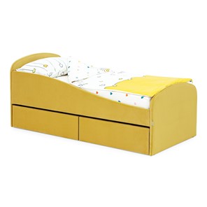 Детская кровать с ящиками Letmo 190х80 горчичный (велюр) в Йошкар-Оле