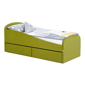 Кровать с ящиками Letmo 190х80 оливковый (велюр) в Йошкар-Оле