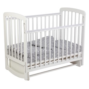 Кроватка для новорожденных с маятником POLINI Kids Simple 304 Белый в Йошкар-Оле