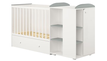 Детская кровать-шкаф с комодом POLINI Kids Ameli 800 Белый / Серый, серия AMELI в Йошкар-Оле