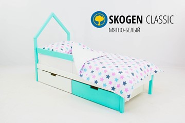 Детская кровать-домик мини Skogen белый-мятный в Йошкар-Оле