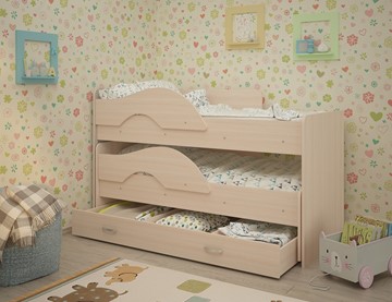 Детская кровать для девочки Радуга 1.6 с ящиком, цвет Млечный дуб в Йошкар-Оле