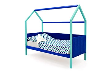 Детская кровать-домик Svogen, мятный-синий мягкая в Йошкар-Оле