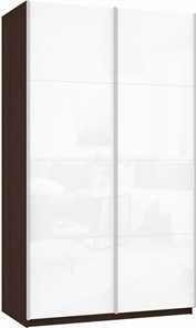 Шкаф 2-дверный Прайм (Белое стекло/Белое стекло) 1200x570x2300, венге в Йошкар-Оле