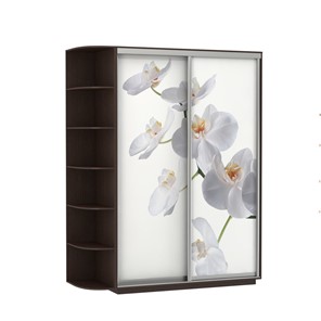 Шкаф 2-х створчатый Экспресс 1900x600x2200, со стеллажом, Орхидея белая/венге в Йошкар-Оле