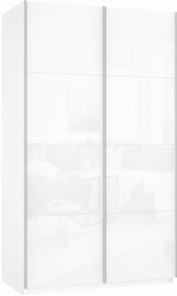 Шкаф Прайм (Белое стекло/Белое стекло) 1600x570x2300, белый снег в Йошкар-Оле