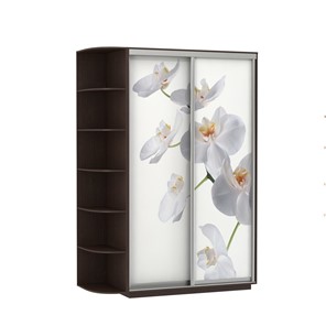 Шкаф 2-х дверный Экспресс 1500x600x2200, со стеллажом, Орхидея белая/венге в Йошкар-Оле