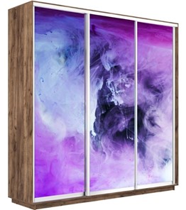 Шкаф 3-х створчатый Экспресс 2400х600х2200, Фиолетовый дым/дуб табачный в Йошкар-Оле