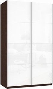Шкаф 2-х дверный Прайм (Белое стекло/Белое стекло) 1600x570x2300, венге в Йошкар-Оле