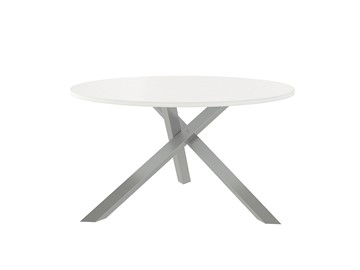 Круглый столик Триада-15Д, Металлик/Белый в Йошкар-Оле