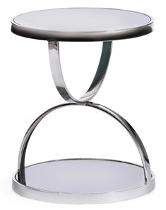 Стеклянный журнальный столик GROTTO (mod. 9157) металл/дымчатое стекло, 42х42х50, хром в Йошкар-Оле