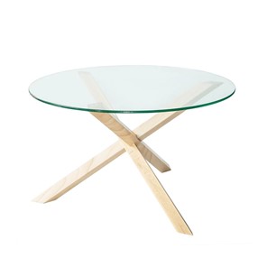 Стеклянный столик Оникс-3, Натуральный массив/Прозрачное стекло в Йошкар-Оле