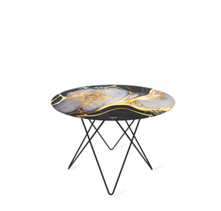 Круглый столик SHT-TU37 / SHT-TT32 60 стекло/МДФ (черный алмаз/черный муар) в Йошкар-Оле