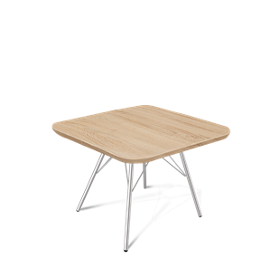 Квадратный столик SHT-S37 / SHT-TT 60/60 ЛДСП (дуб сонома/хром лак) в Йошкар-Оле