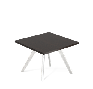 Квадратный столик SHT-S39 / SHT-TT 60/60 ЛДСП (венге луизиана/белый/патина серебро) в Йошкар-Оле