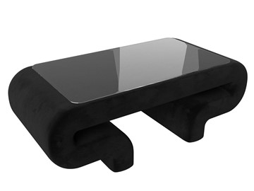 Стеклянный столик Волна, черный (велюр) в Йошкар-Оле