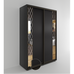 Шкаф 2-х дверный Акцент-Вера 2-КР (Эко кожа Версаль, ромбы) 2303х1400х600, Венге в Йошкар-Оле
