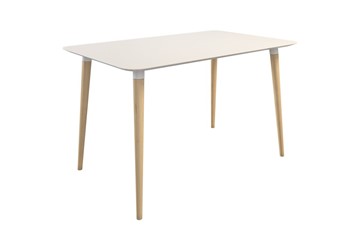 Обеденный стол Сканди 1, белый/светлый лак в Йошкар-Оле