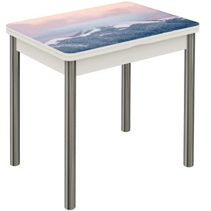 Обеденный раздвижной стол Бари хром №6 (Exclusive h181/белый) в Йошкар-Оле