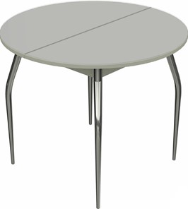 Круглый стол Ривьера исп. круг хром №5 (стекло белое/белый) в Йошкар-Оле