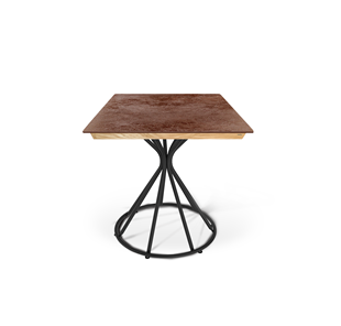 Керамический обеденный стол SHT-TU4-1/ТT8 60/60 (черный муар/прозрачный лак/коричневая сепия) в Йошкар-Оле
