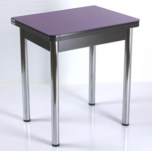Кухонный пристенный стол СПА-02 СТ2, венге ЛДСП/стекло фиолетовый/39 прямые трубки хром в Йошкар-Оле