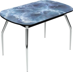 Раздвижной стол Ривьера исп.2 хром №5 (Exclusive h126/черный) в Йошкар-Оле