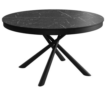 Керамический кухонный стол DikLine KR120 мрамор черный Калаката/опоры черные в Йошкар-Оле