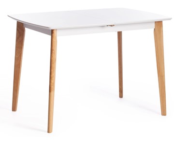 Небольшой стол Claire, дерево гевея/МДФ, 110+30x75x75 Белый/натуральный арт.15111 в Йошкар-Оле