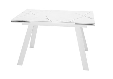 Стол раскладной DikLine DKL140 Керамика Белый мрамор/опоры белые (2 уп.) в Йошкар-Оле