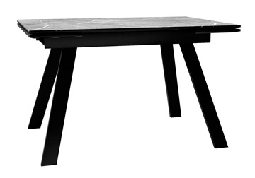 Керамический обеденный стол DikLine DKL140 Керамика Серый мрамор/опоры черные (2 уп.) в Йошкар-Оле