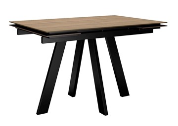Кухонный раскладной стол DikLine DM120 Дуб галифакс / опоры черные в Йошкар-Оле