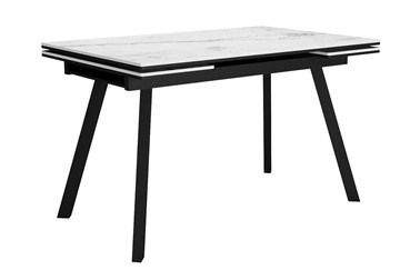 Керамический кухонный стол DikLine SKA125 Керамика Белый мрамор/подстолье черное/опоры черные (2 уп.) в Йошкар-Оле