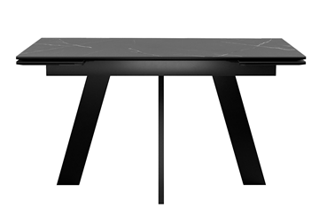 Кухонный раздвижной стол DikLine SKM140 Керамика Черный мрамор/подстолье черное/опоры черные (2 уп.) в Йошкар-Оле