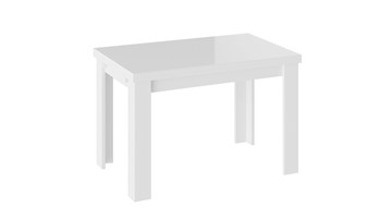Маленький кухонный стол Норман тип 1, цвет Белый/Стекло белый глянец в Йошкар-Оле