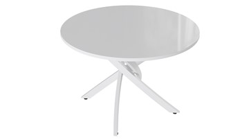 Круглый обеденный стол Diamond тип 2 (Белый муар/Белый глянец) в Йошкар-Оле