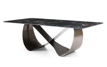 Керамический обеденный стол DT9305FCI (240) черный керамика/бронзовый в Йошкар-Оле