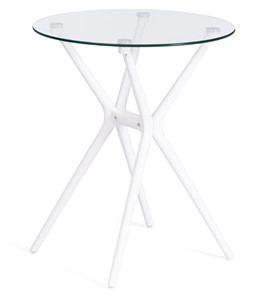 Стеклянный стол PARNAVAZ (mod. 29) пластик/стекло, 60х60х70,5 прозрачный/белый арт.19697 в Йошкар-Оле