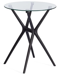 Стеклянный обеденный стол PARNAVAZ (mod. 29) пластик/стекло, 60х60х70,5 прозрачный/черный арт.19698 в Йошкар-Оле