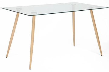 Стол со стеклянной столешницей SOPHIA (mod. 5003) металл/стекло (8мм), 140x80x75, бук/прозрачный арт.12098 в Йошкар-Оле