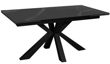 Стол раздвижной DikLine SFE140 Керамика Черный мрамор/подстолье черное/опоры черные (2 уп.) в Йошкар-Оле
