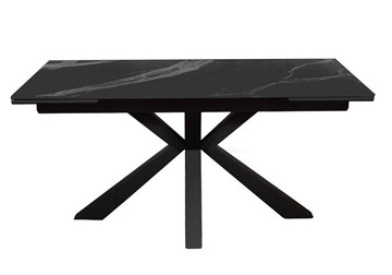 Стол раздвижной DikLine SFE160 Керамика Черный мрамор/подстолье черное/опоры черные (2 уп.) в Йошкар-Оле