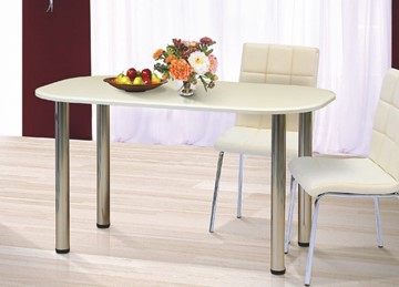 Овальный стол на кухню 1300х700 на металлических опорах в Йошкар-Оле