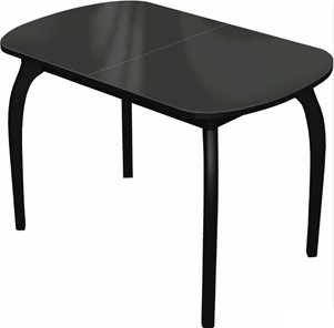 Овальный стол на кухню Ривьера исп.1 дерево №1 (стекло черное/черный) в Йошкар-Оле